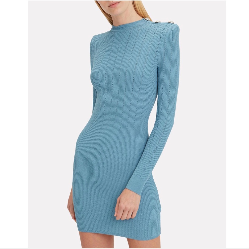 Balmain Knit Light Blue Mini dress size 34